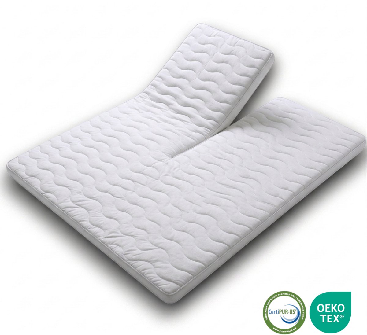 MIA Sleep® SPLIT Topper - Hotel SPLIT Topper 140x210 - Circa 9 cm dik - Luxe hoes - HR45 Koudschuim - Orthopedisch - Afritsbaar - Wasbaar