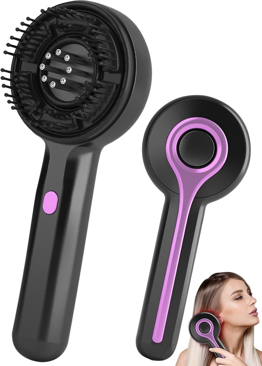 carmdering - 3-in-1 Elektrische Hoofdhuid Massageborstel met Olie-Applicator & Rood Licht – Draadloze Massagekam met 3 Modi - Hoofdmassage Apparaat– Ontspanning