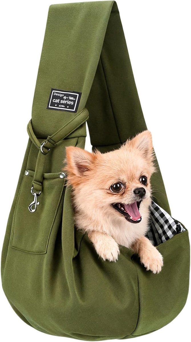 Puppy Transportbox - Olijfgroen - Klein - Duurzaam Polyester - Voor Honden en Katten tot 7,5 kg