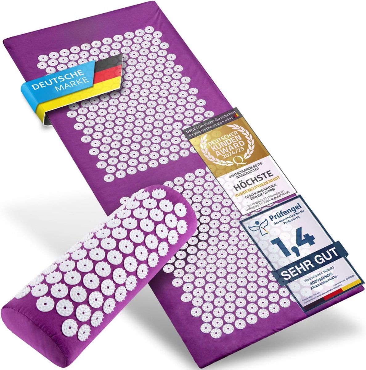 VALI® Spijkermat - Spijkerbed - Acupressuurmat - Paars - 90cm x 58cm x 3cm