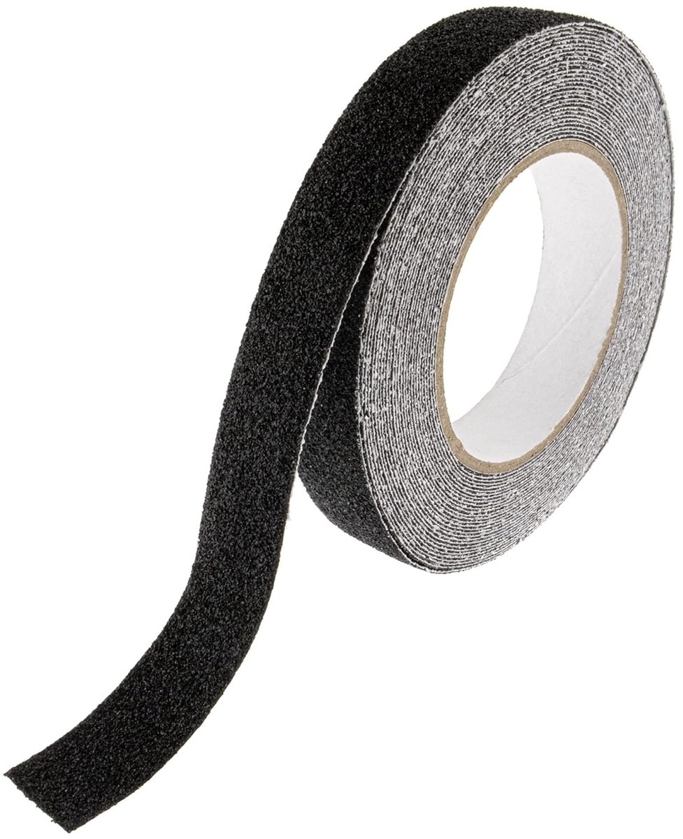 Anti-slip tape 25 mm x 10 m - zwart - zelfklevend - voorkomt uitglijden op trappen - ShopVlot