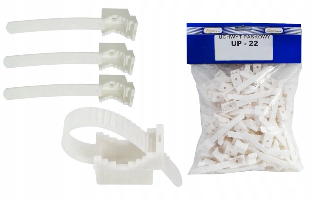 Merkloze Kabelbinder Clips Wit - Set van 100 stuks