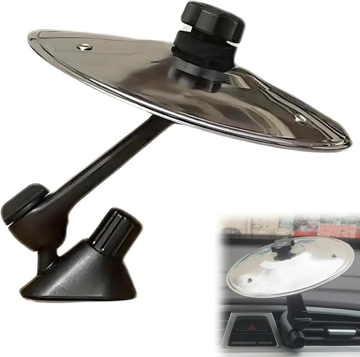 Auto Luchtrooster Versiering - 360° Draaibare Cimbaal in Zilverkleur - Grappig Muziekaccessoire voor Drummers - Decoratieve Auto-interieur Accessoire