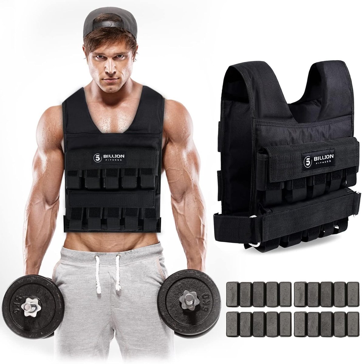 Verstelbaar Gewichtsvest tot 20 kg voor Krachtraining en Cardio
