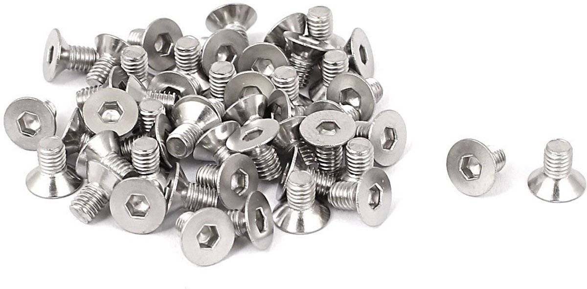 sourcing folder 50pcs M3 x 5mm countersunk screws stainless steel hex screw flat head countersunk screws screw - ShopVlot
