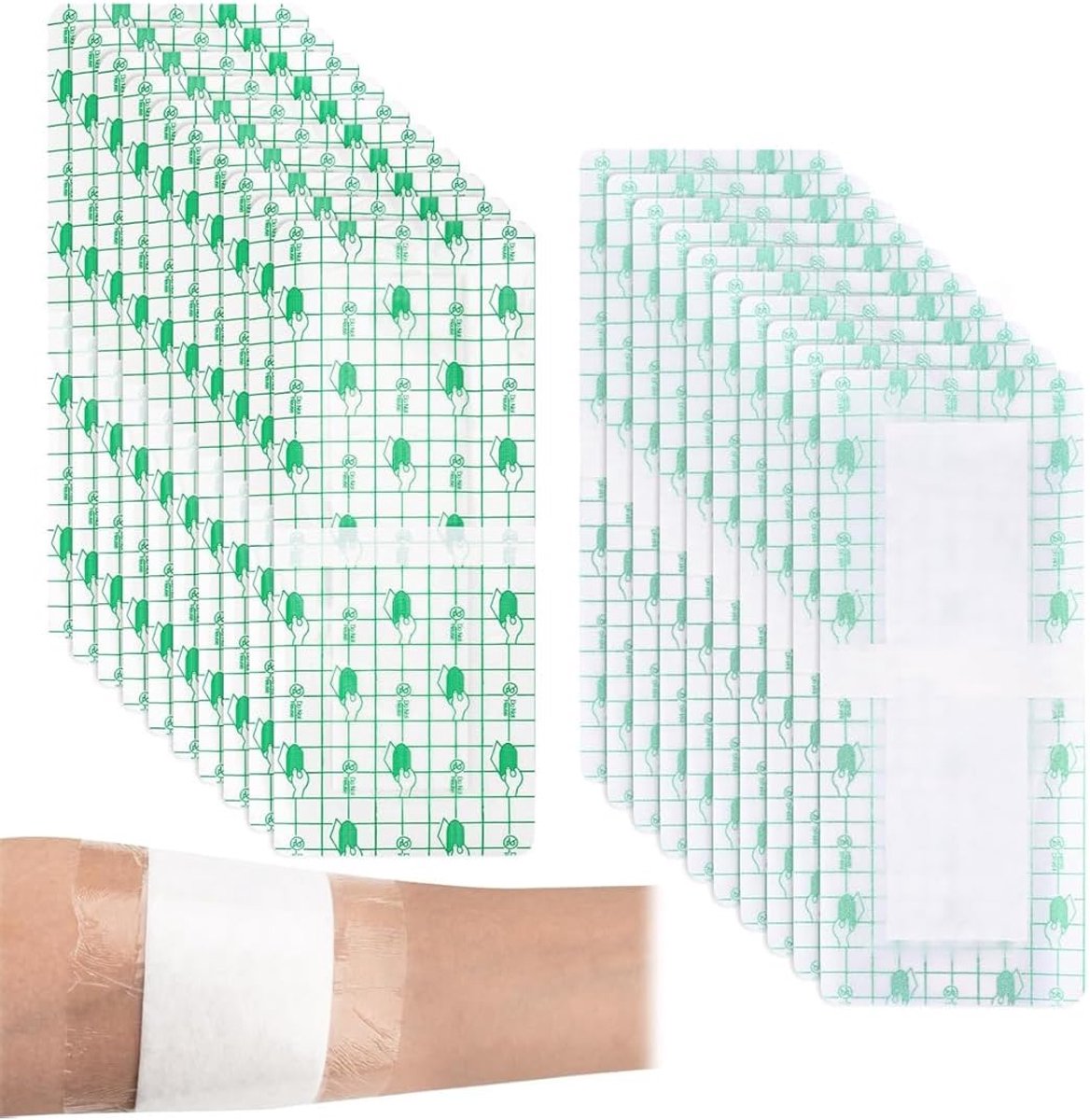 Douchepleisters, waterdicht, 20 stuks, transparant, ademend, voor tattoo-verzorging en wondbescherming na operatie - ShopVlot