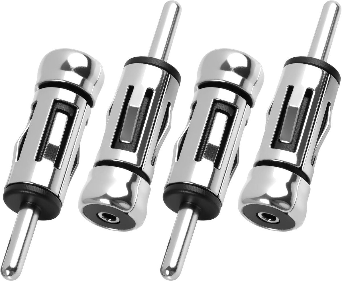 4 stuks antenne-adapter DIN naar ISO, antenneaansluiting 50 Ohm naar 150 ohm, radio-adapter voor auto, eenvoudige - ShopVlot