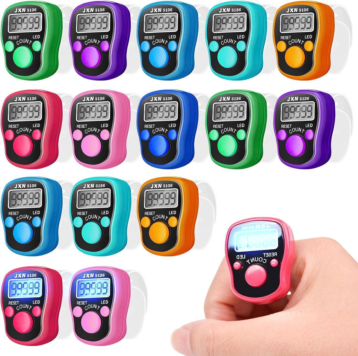 Mini Finger Counter 15pcs - LED Verlichting - Digitale Display - Ideaal voor Sportmeetingen - ShopVlot