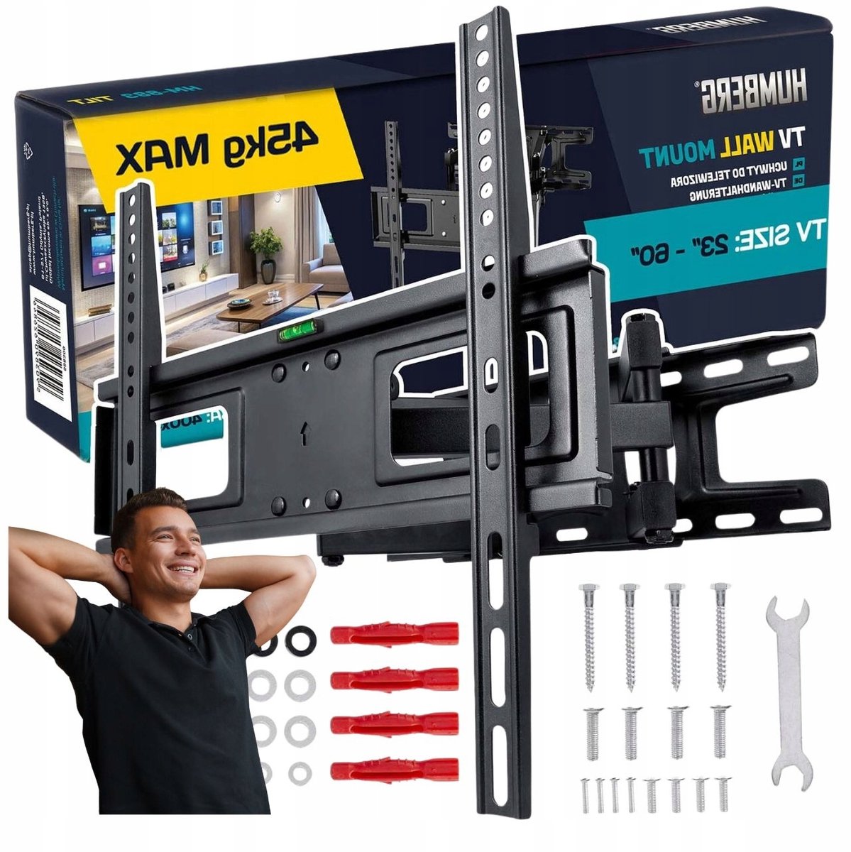 Universele TV Muurbeugel 23-60 inch - Draaibaar & Kantelbaar