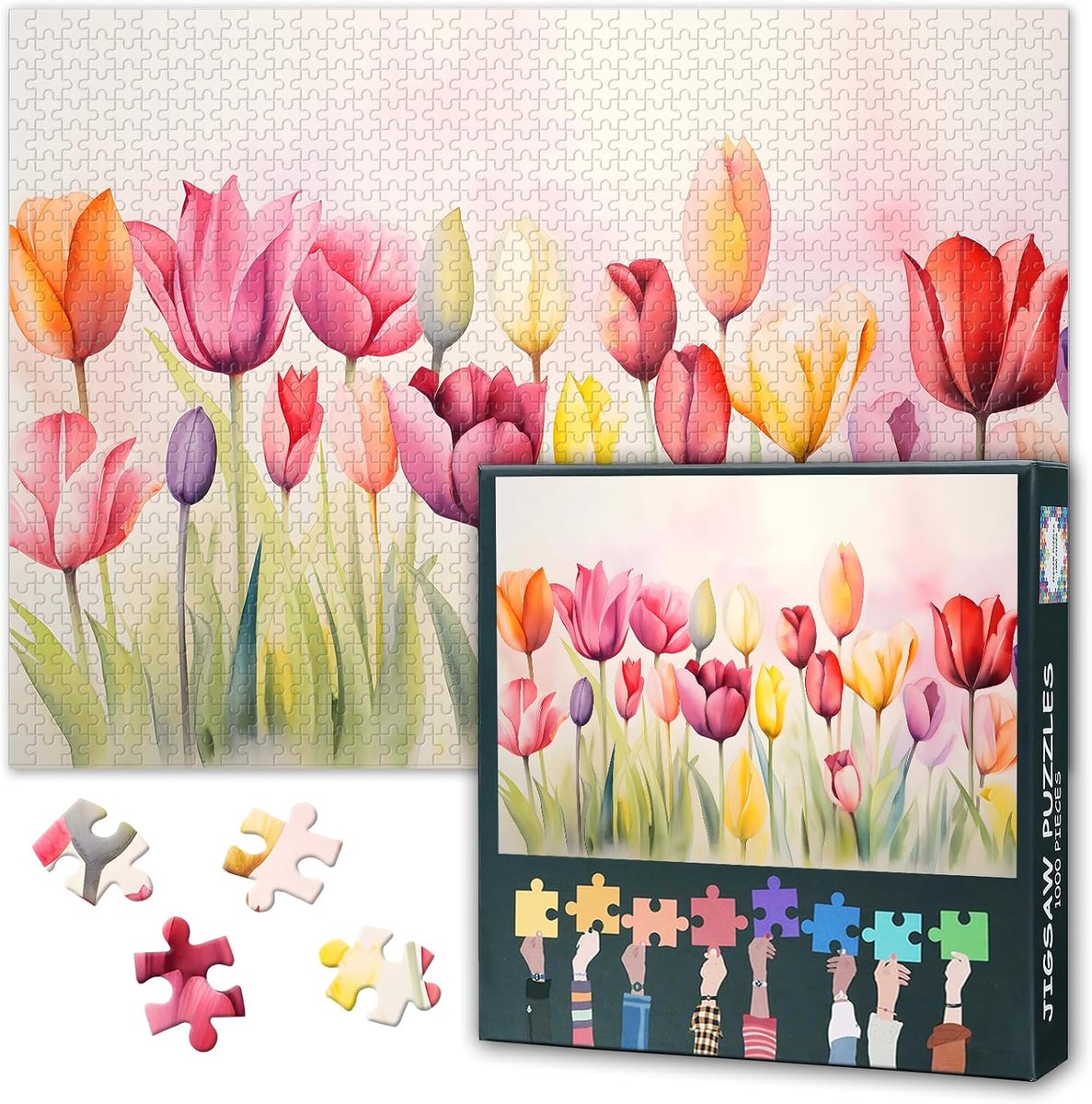 Puzzels voor Volwassenen 1000 Stukken - Tulpen - Duurzaam Karton - Ideaal voor Thuisdecoratie - ShopVlot