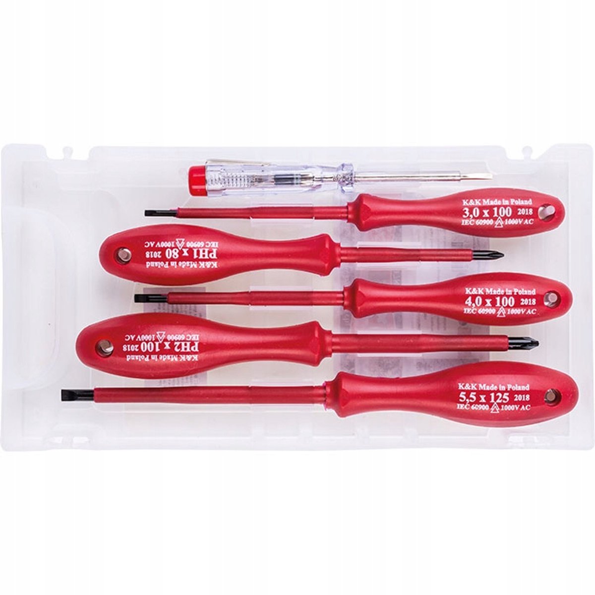 Set van 6 geïsoleerde schroevendraaiers 1000V