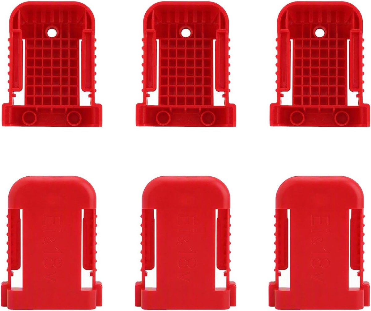 Accuhouders 6 stuks - compatibel met Einhell 18V - robuust ABS-kunststof - veilige wandopslag - ShopVlot