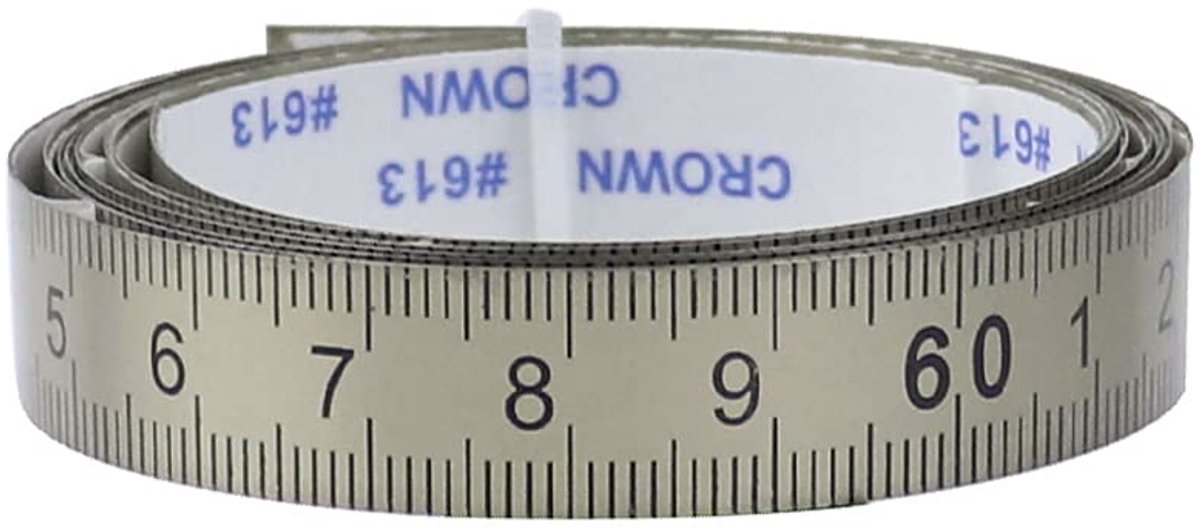Miter Track Tape Measure 0-1M - RVS zelfklevend - Precisie schaalverdeling - Geschikt voor verstekzaag - ShopVlot