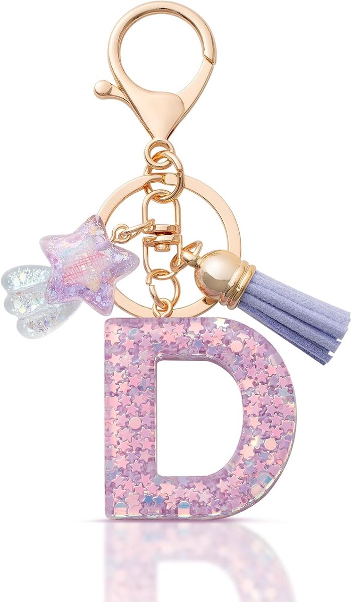 Sleutelhanger met initialen - Persoonlijk cadeau - Voor meisjes en vrouwen - Unieke stijl - ShopVlot