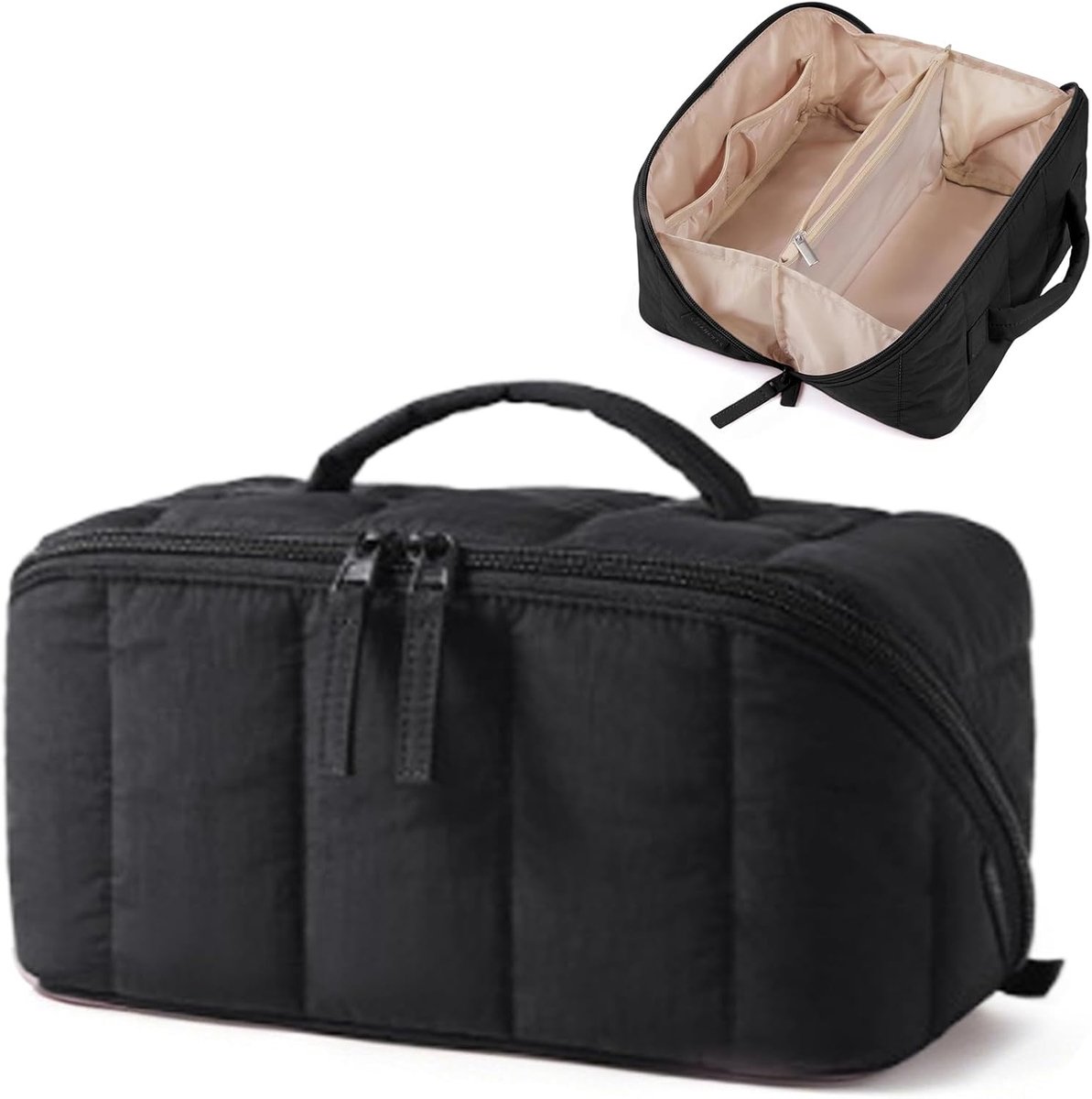 Cosmetic Bag met Compartimenten - Waterdicht - Breed Open - Ideaal voor Reizen - ShopVlot