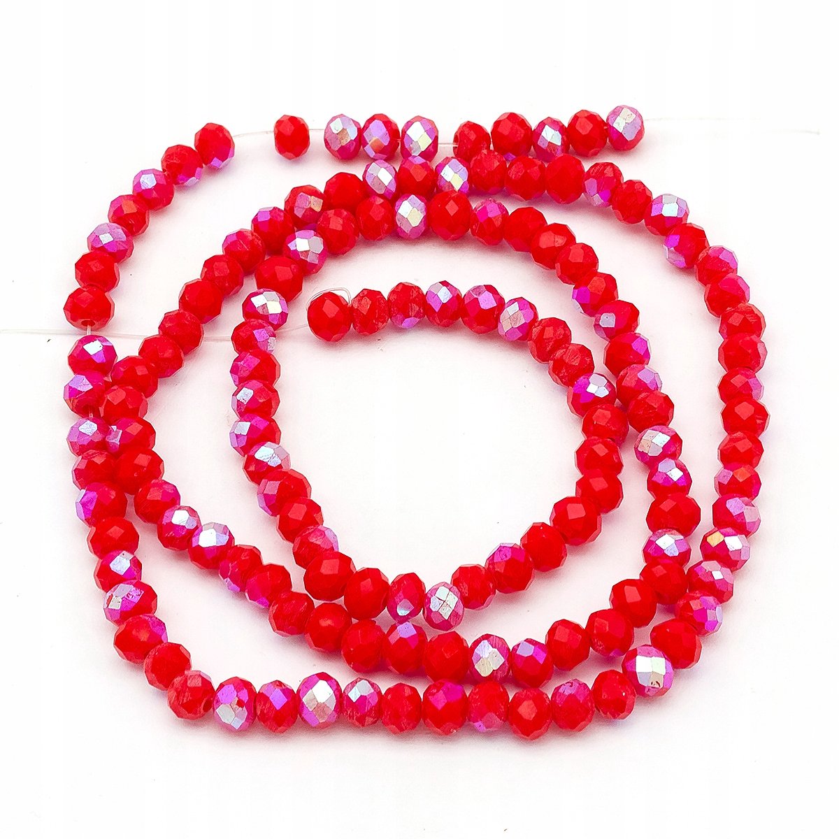Glazen Krakeling Kralen Rood 3x2mm - 150 stuks