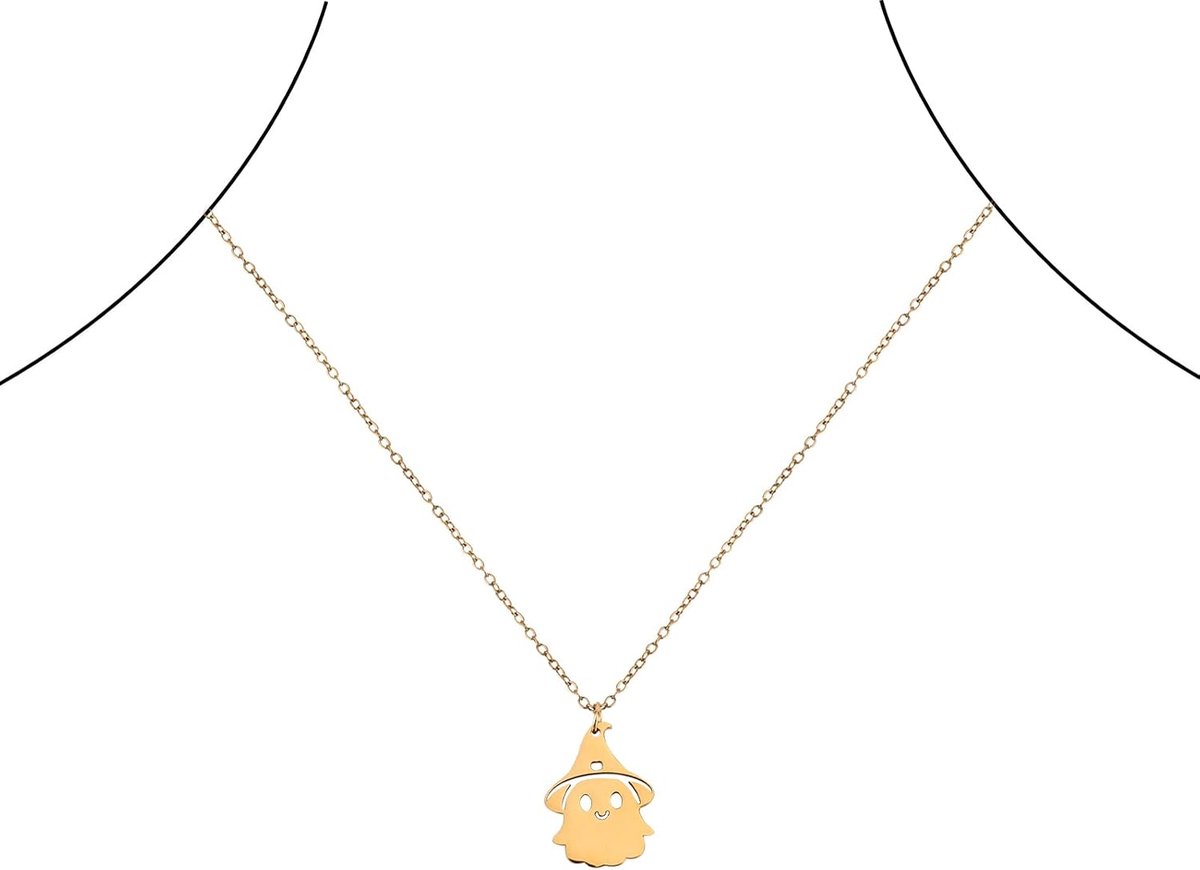 Mikovivi Halloweenketting, Leuke Gouden Hangerketting Perfect voor Vrouwen Eenvoudig Halloween Sieraad Als Cadeau voor - ShopVlot