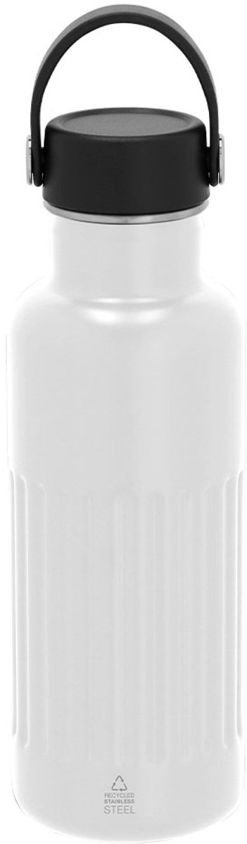 Thermische fles van gerecycled roestvrij staal met dubbele wand en een capaciteit van 500 ml Welker Wit