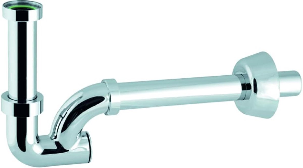 BSSTORE Chrome-plated siphon for washbasin, inlet 1 1/4 x 100 mm, drain diameter 32 mm, length 250 mm - ShopVlot