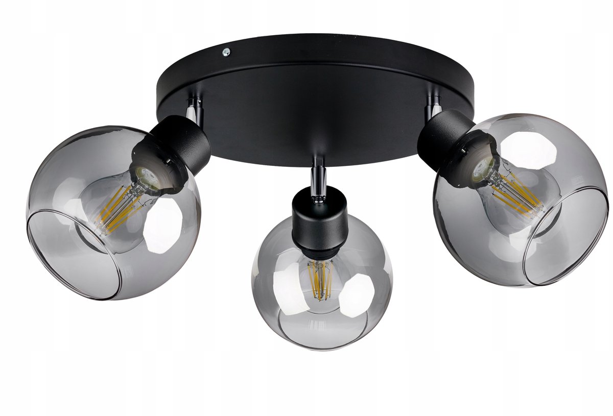 Moderne Plafondlamp met Glazen Bollen, 3xE27