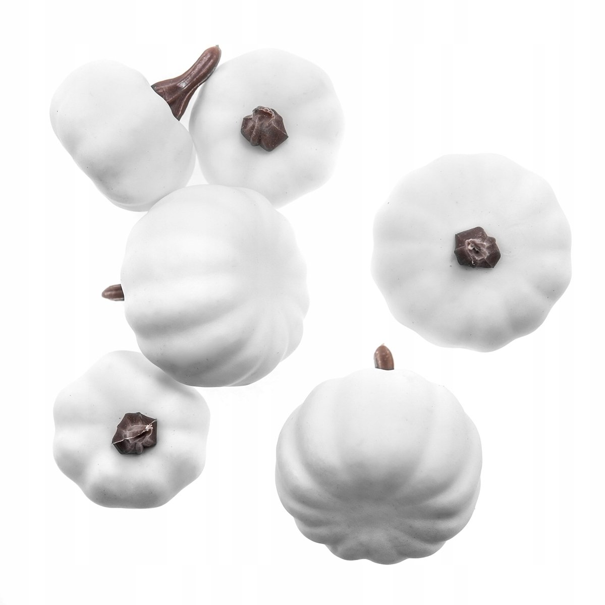 Mini pompons mix 6 stuks - Witte Halloween decoratie