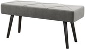 Grijs, 100 x 36 x 45 cm, Zitbank, Polsterbank, Bedbank, Halbank, Schoenenbank, Flurbank, Gestoffeerde Bank, Bank voor Slaapkamer, Samtlook, Gewatteerde Zitting, Metalen Poten