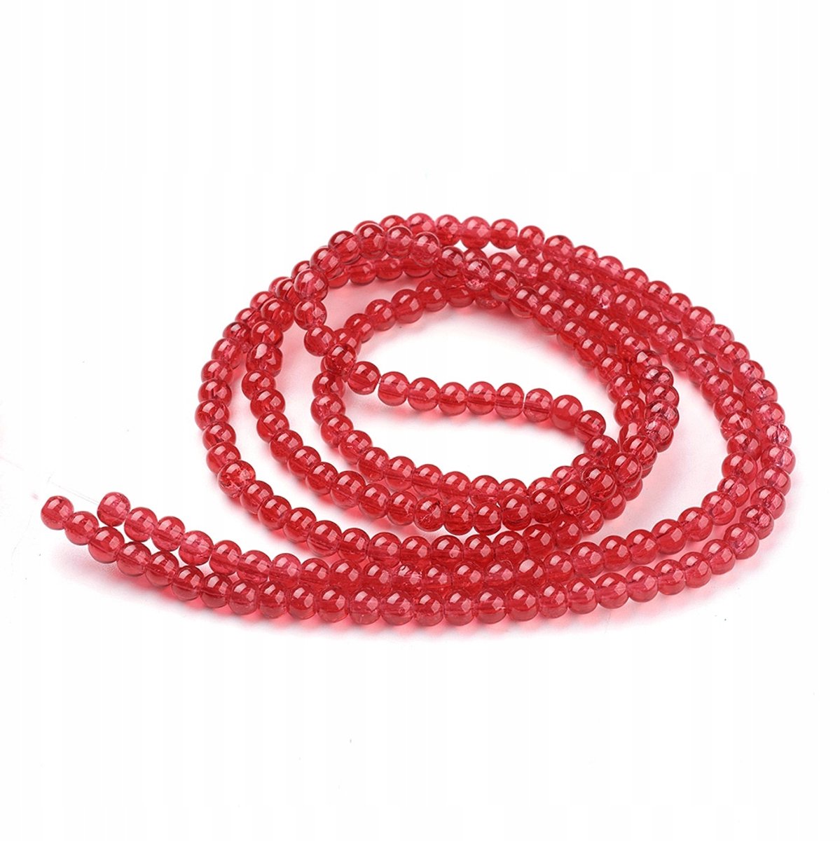 Merkloze Rode Glazen Crackle Kralen - 4mm, 200 stuks