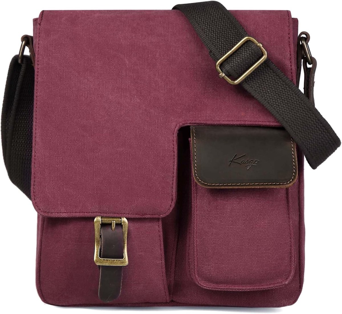 Small Messenger Bag, Canvas Shoulder Bag Vintage Crossbody Bag Men Bag Satchel Bag with Multi Pockets for Work Travel - ShopVlot