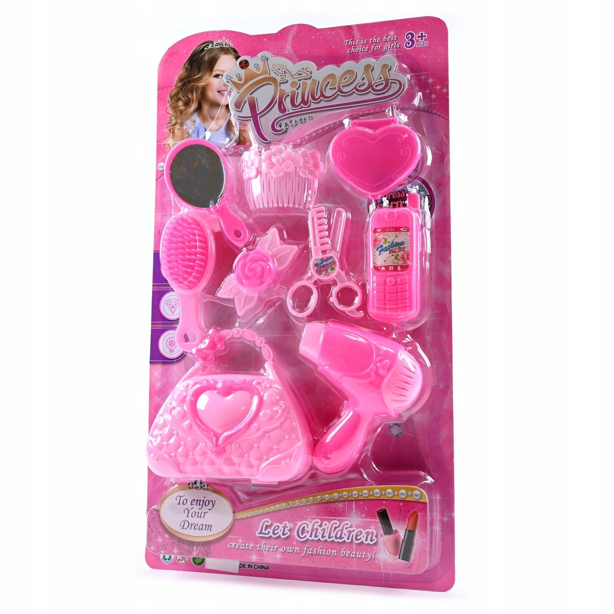 Speelgoed Beauty Set voor Poppen: Föhn, Telefoon, Kam & Tas