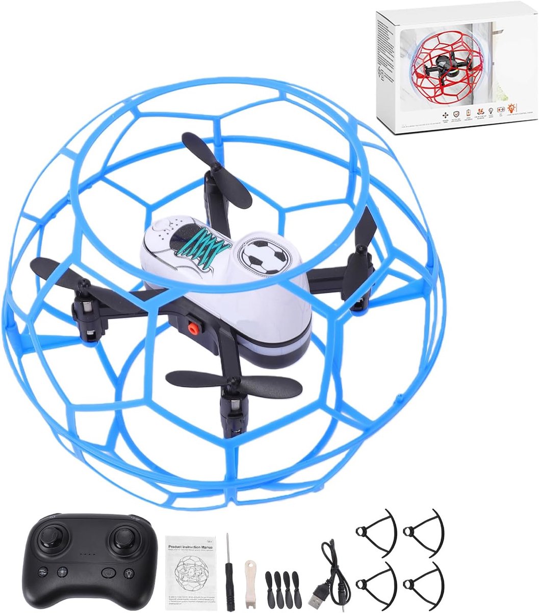 2.4 GHz RC Football Drone, 6 Channels, Headless Remote Controlled Quadrocopter with Gyro, a Start and Landing, LED - ShopVlot