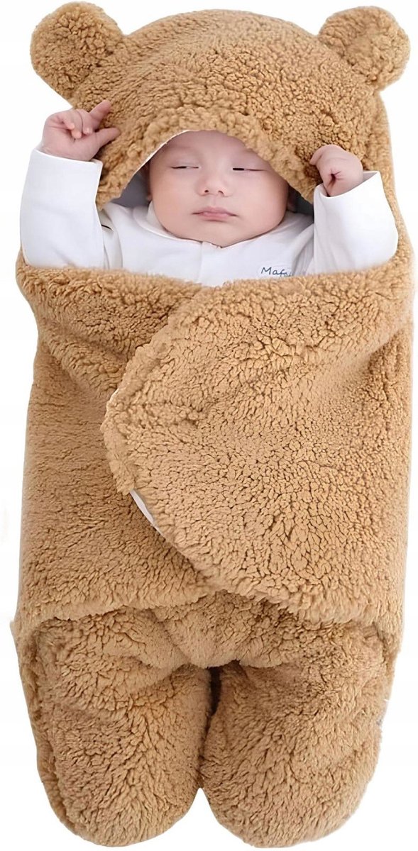 Baby Slaapzak Kokon met Kapuchon en Oren - Bruin