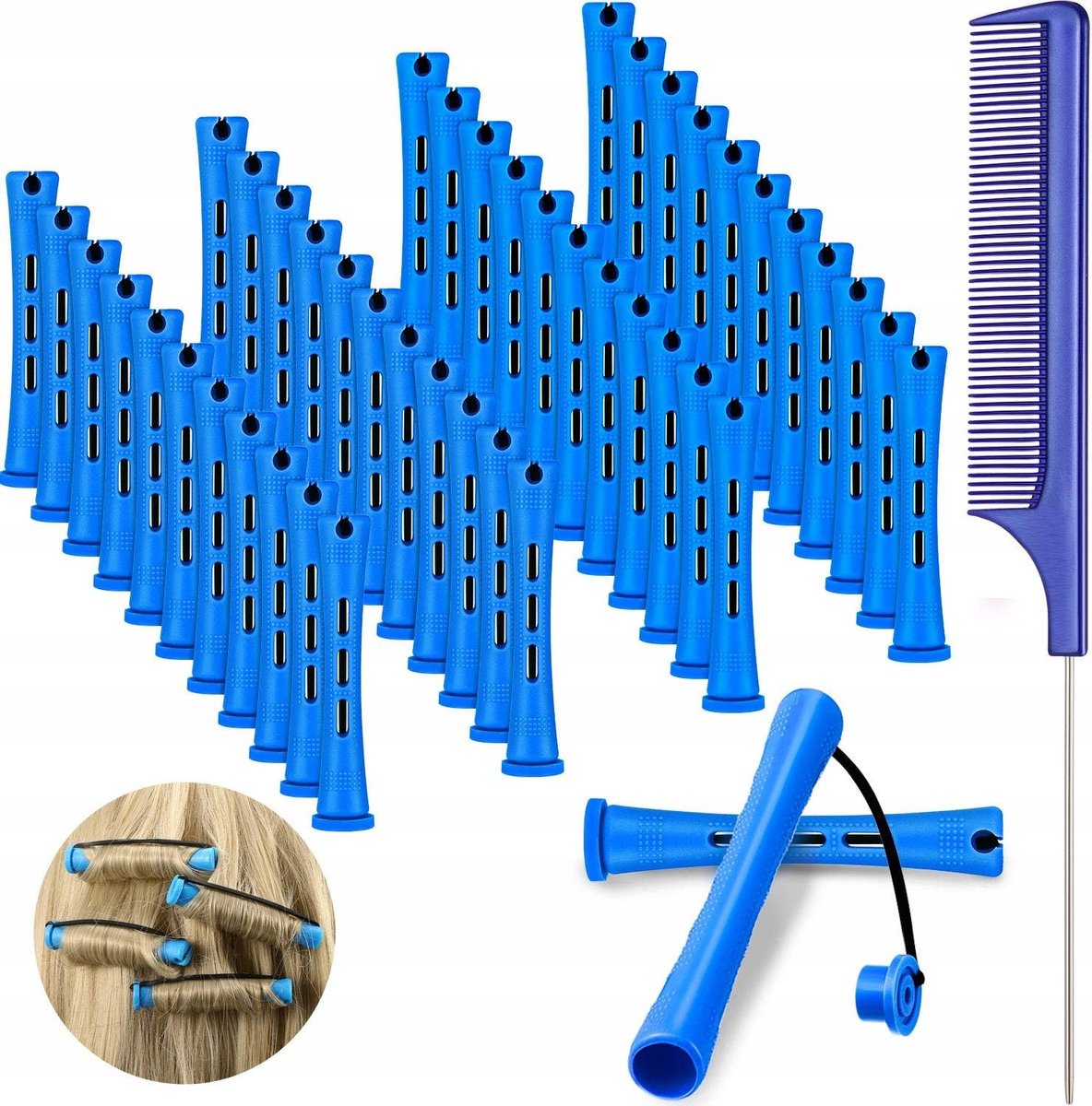 48x Krullensets met Puntkam - Professionele Krulrollers voor Thuis