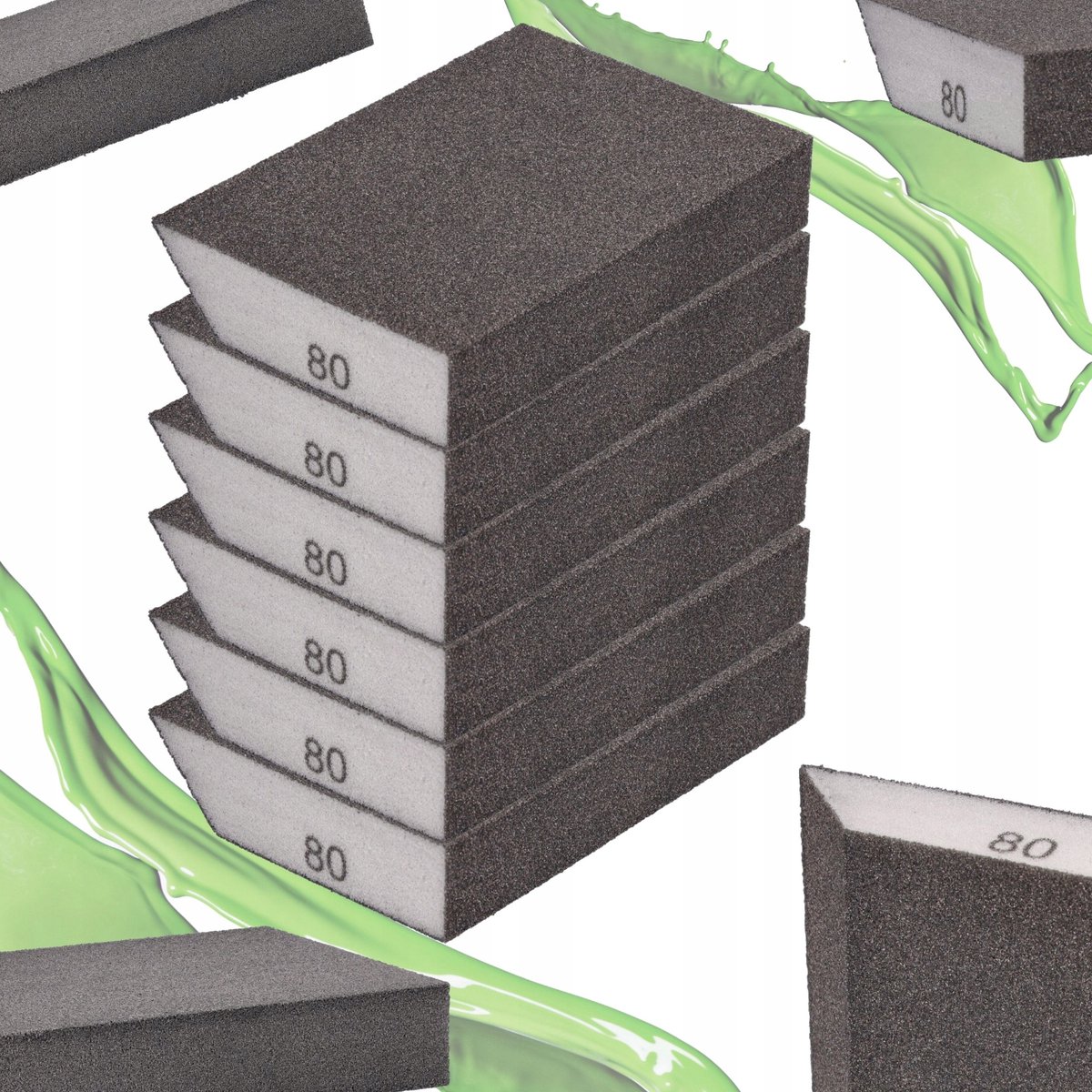 Schuursponsjes P80 - Set van 6 schoenschoenblokken