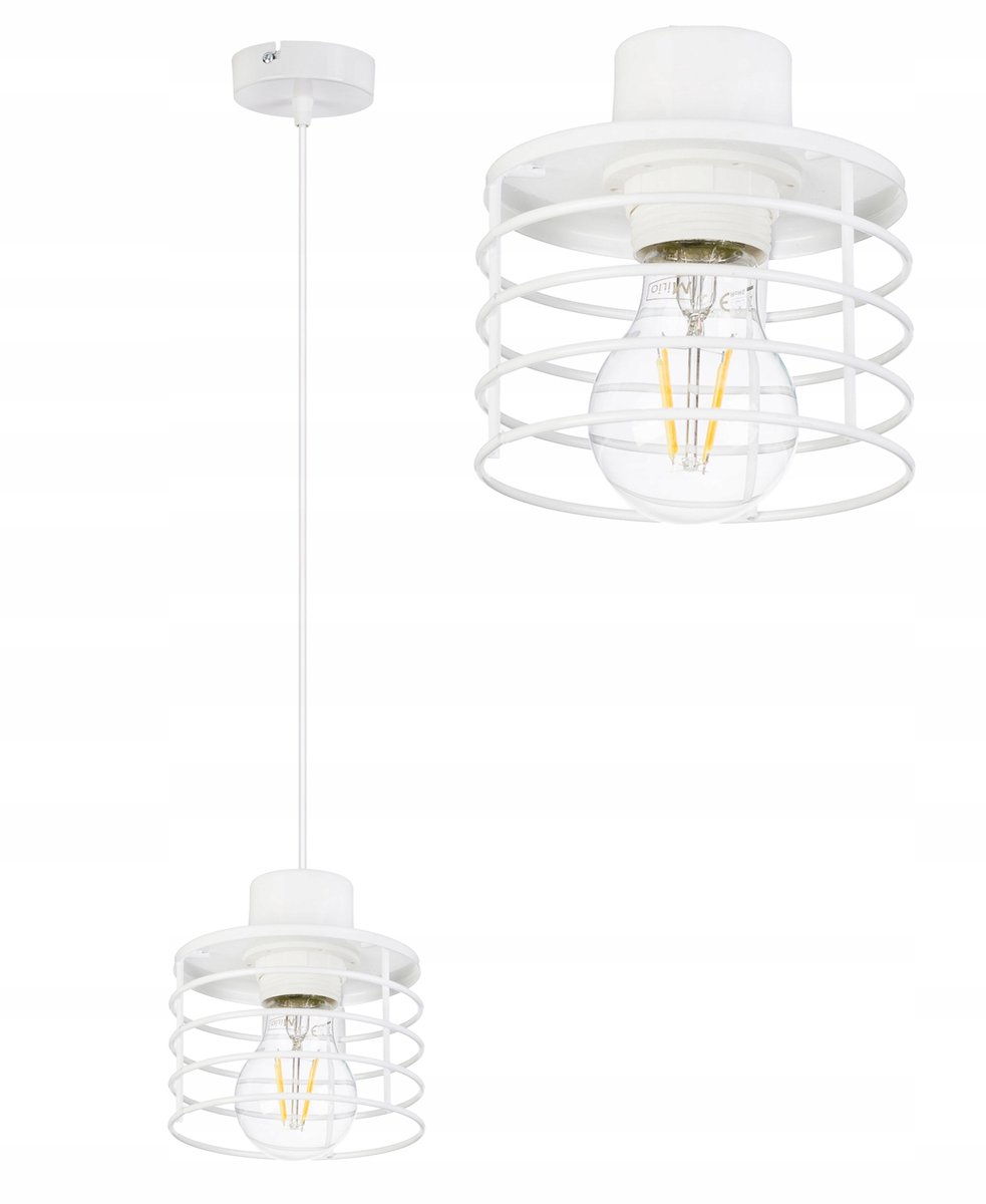 Hanglamp met spiraalvormige kap, E27 fitting, verstelbare hoogte