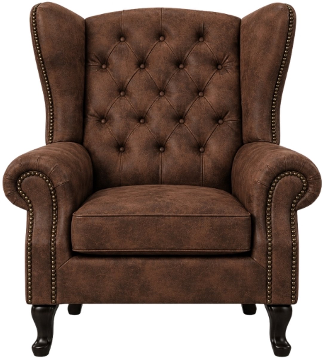 Chesterfield Fauteuil - Vintage Bruin - Leer - Stoel Chesterfield - Arm Chair - Lounge Chair - Clubfauteuil - Relaxfauteuil - Loungestoel - Zetel