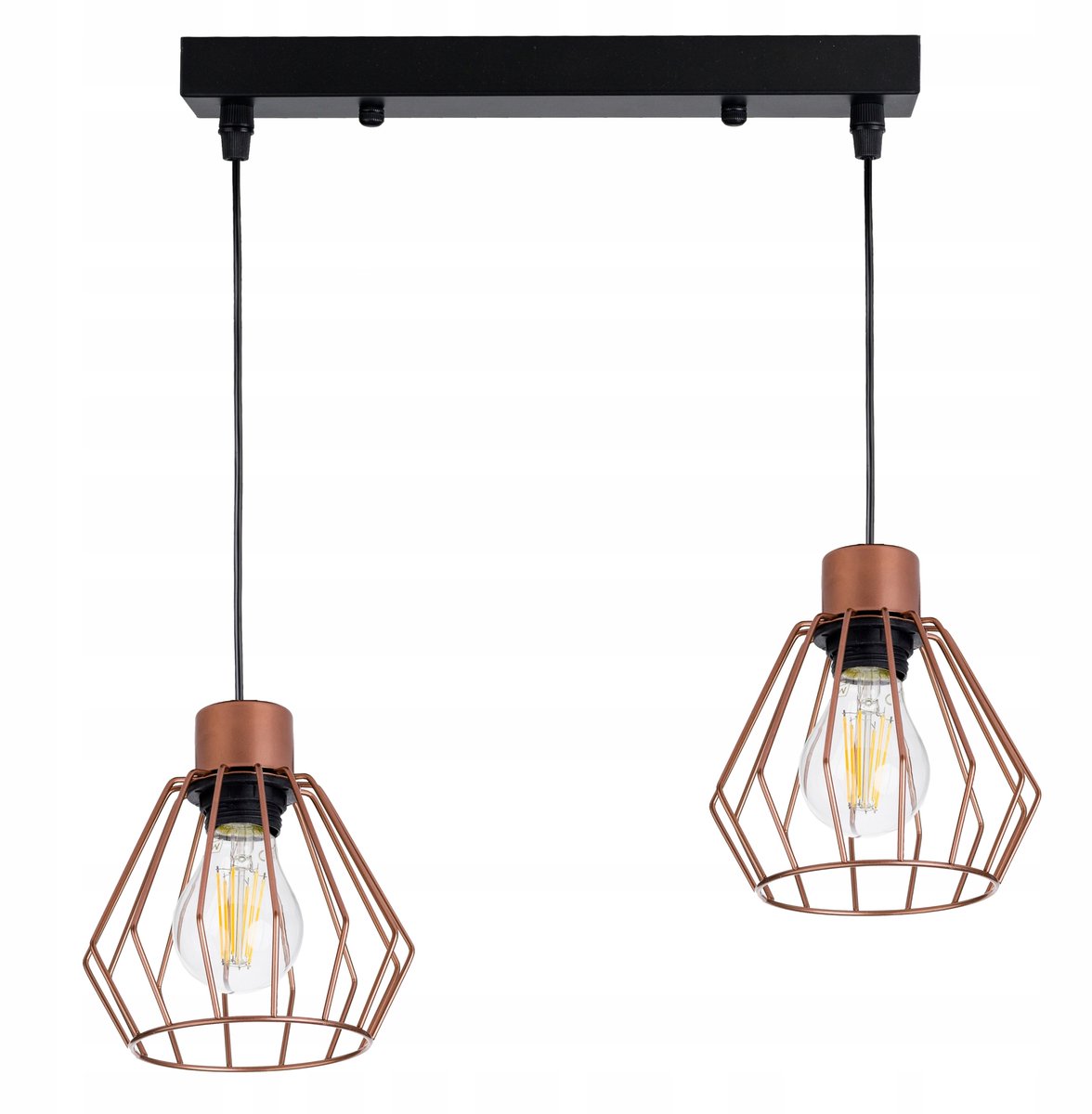 Hanglamp Loft Koper Diamant 2xE27 Metaal