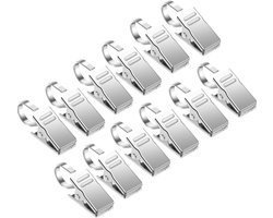 CZ Store®- Gordijn Clip - 12-PAK - ✮LEVENSLANGE GARANTIE✮ Douchestang Klem Ring, Roestvrijstalen Gordijnringen met - ShopVlot