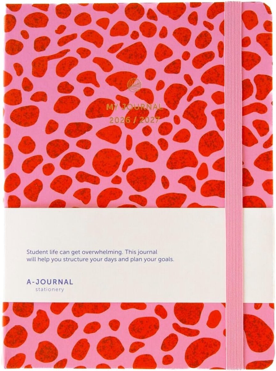 Schoolagenda - Luipaard - 16 x 21,5 cm - Hardcover met Soft-Touch Oppervlak - Voor Scholieren en Studenten