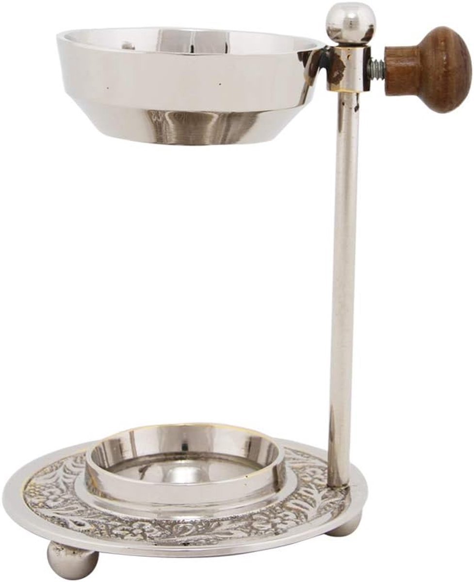 Oman Incense Burner, Nickel-Plated Brass, Silver, Adjustable, H 10 cm, Diameter of Strainer: 5.5 cm - ShopVlot