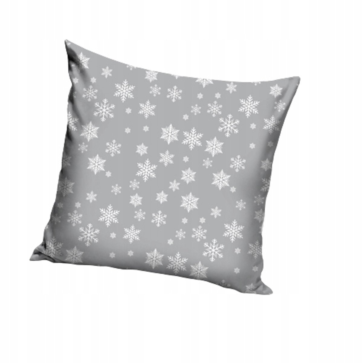 Kerst Kussenhoes Grijs 40x40cm Sneeuwvlokken met Rits