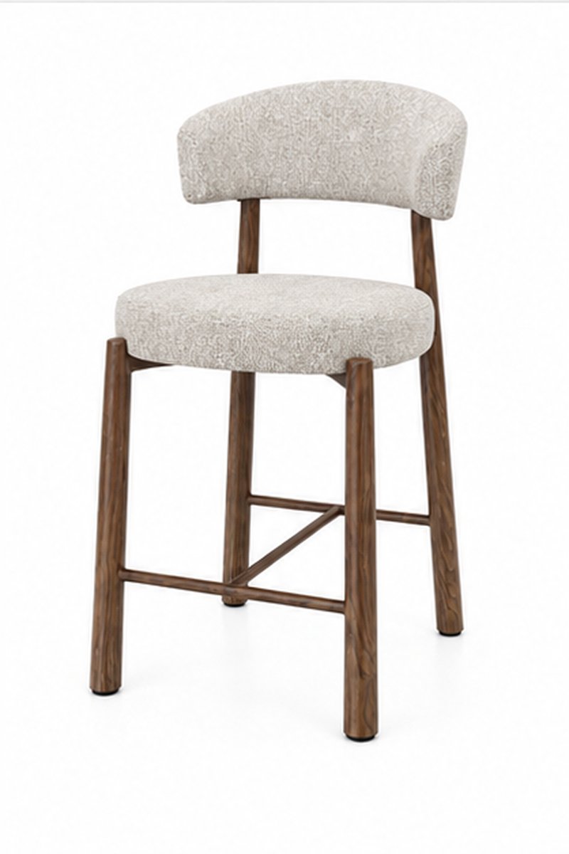 TeakOne - Set van 2 - keukenbarstoel - Ronda Bar Chair - Greige Walnut