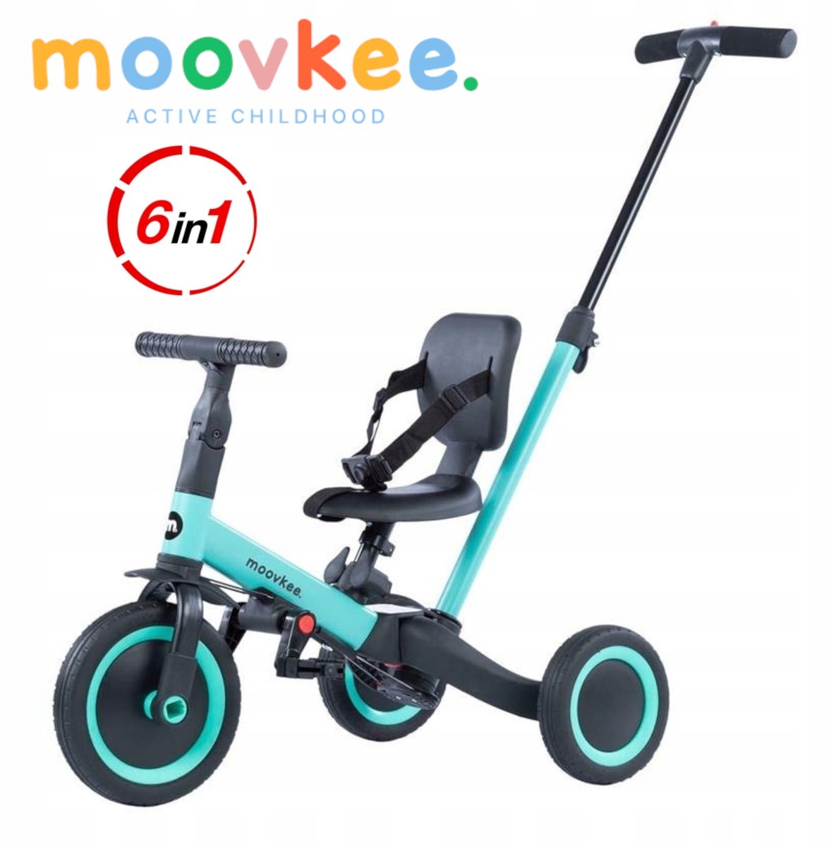 Moovkee Mike 6-in-1 Loopfiets/Driewieler Oceaanblauw