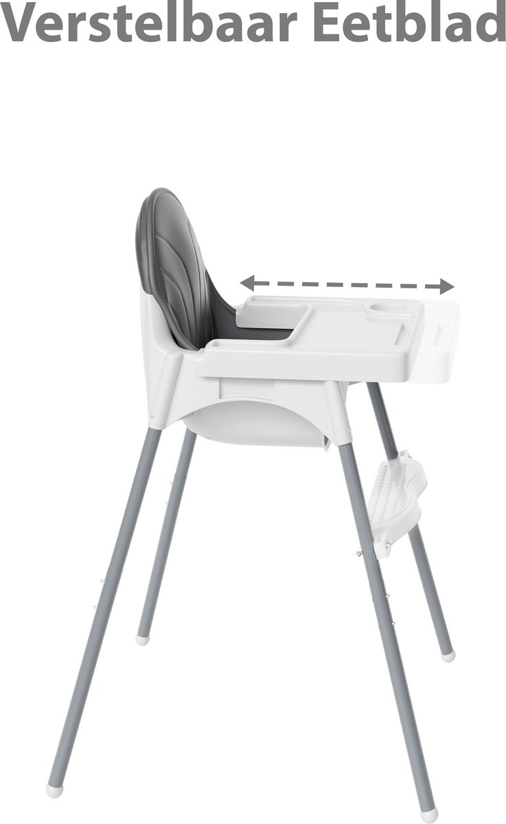 Liefjes & Co Kinderstoel - Eetstoel Baby – Inclusief Kussen – Verstelbare Baby Eetstoel – 2 in 1 & Peuterstoel – Wit – foto 3