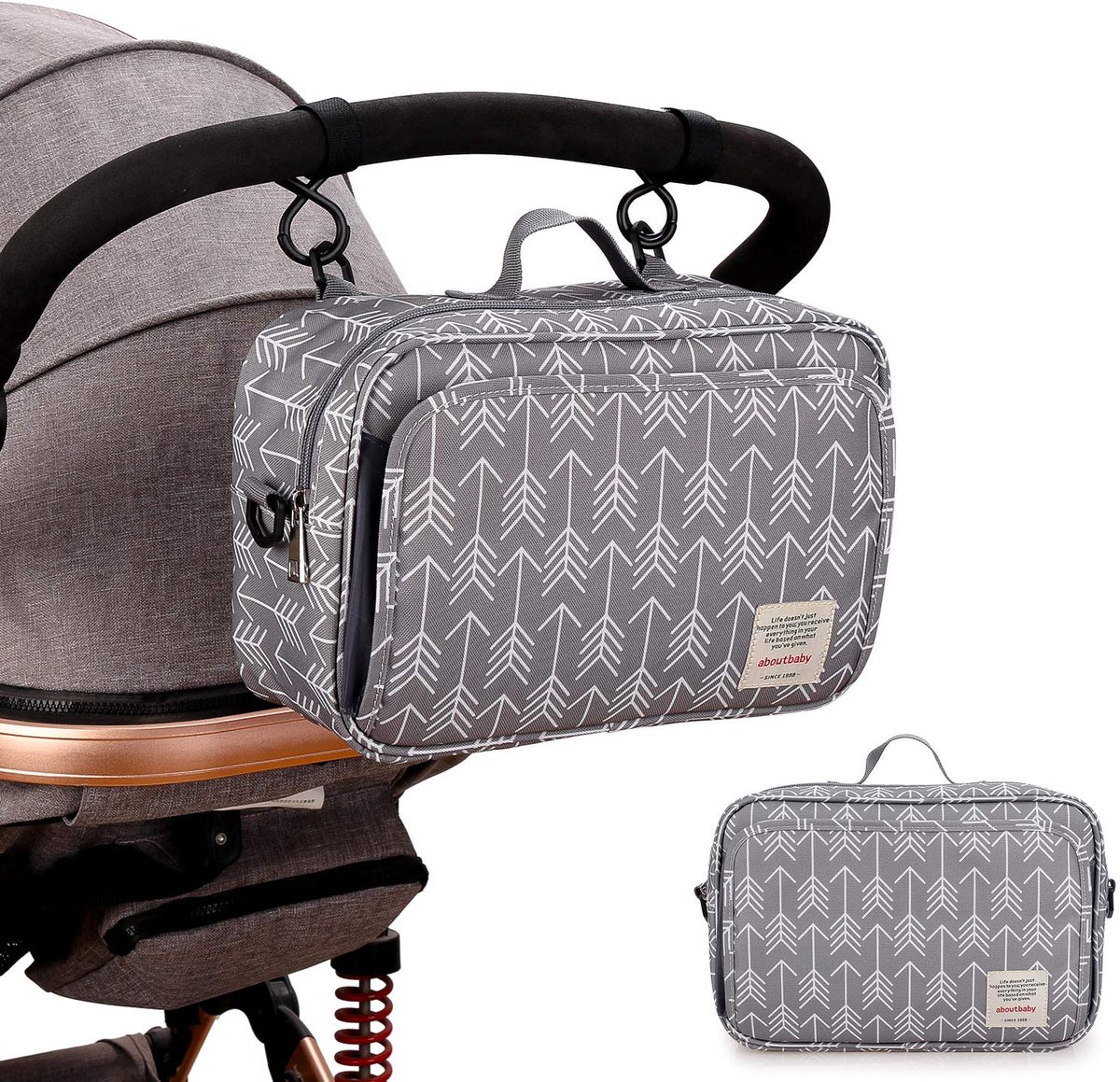 Mandarinmelon Klein Kinderwagentas Met Luiertas En Organizer Voor Kinderwagen En Stoel Multifunctionele Tas Voor - ShopVlot