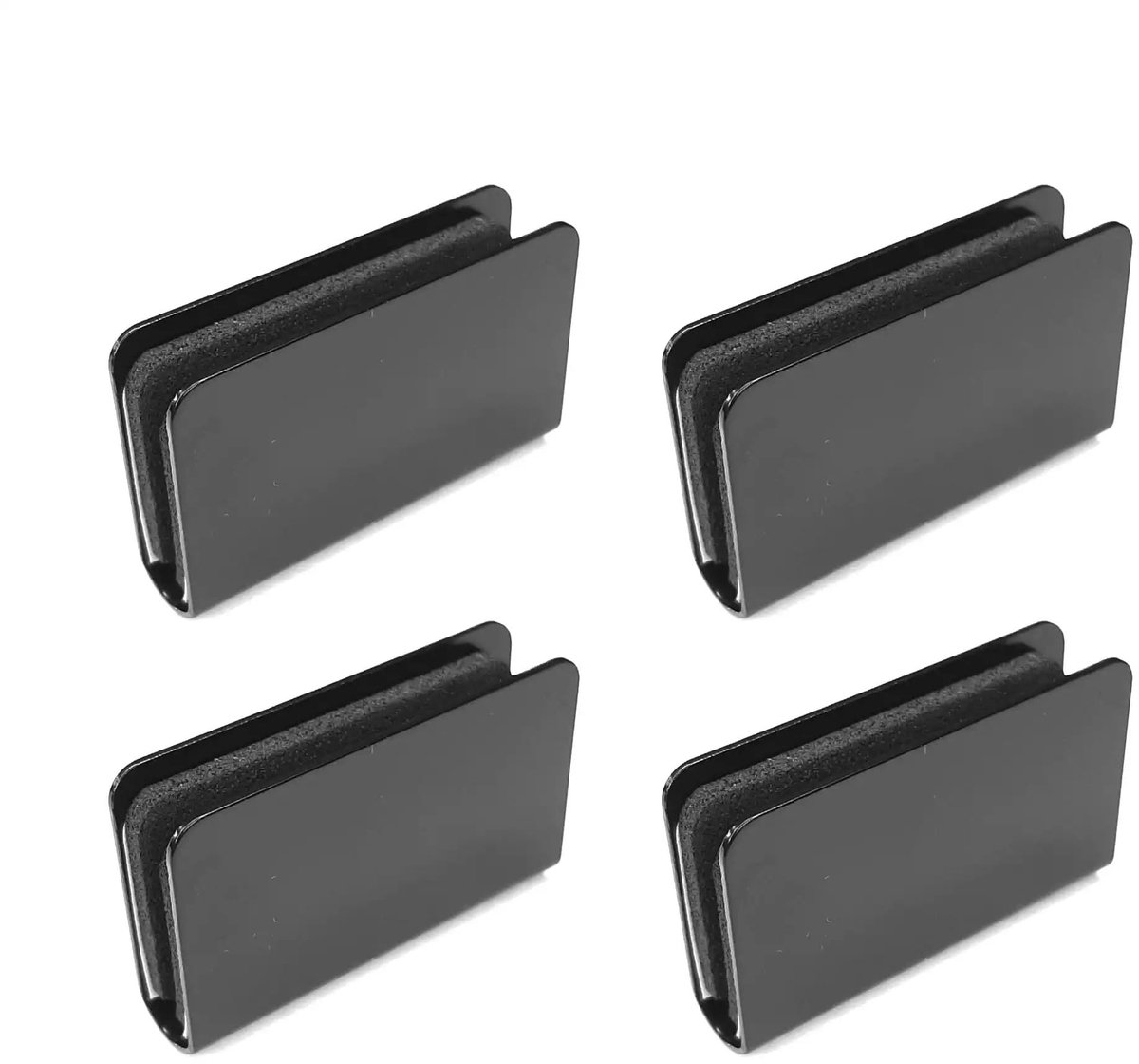 Glazen deurgreep magneet druksluiting - zwart - roestvrij, 40 x 24,5 mm - ideaal voor vitrines - ShopVlot