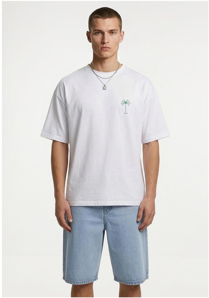 Urban Classics Palm Logo Loose Dames Tshirt M Wit