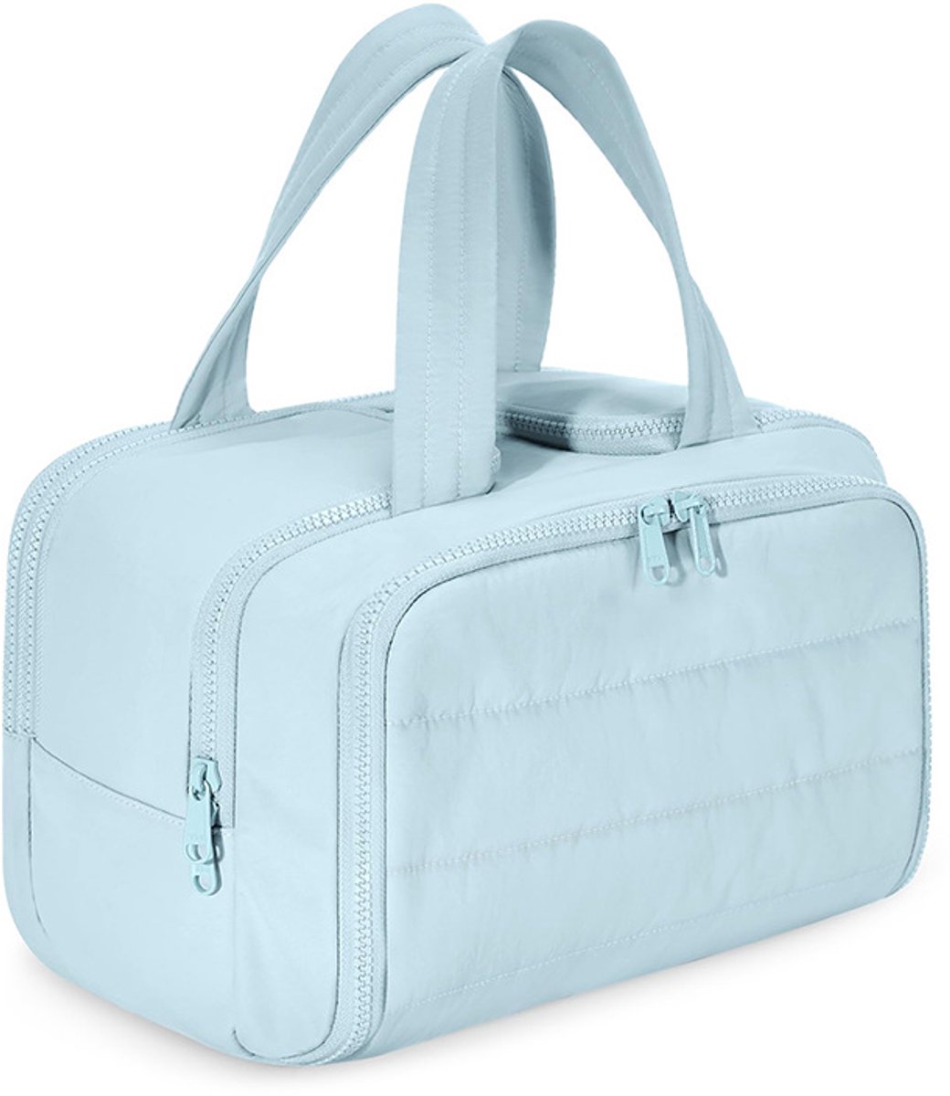 Claoner 4-in-1 waterdichte toilettas groot volume met handvat voor natte en droge artikelen - Blauw