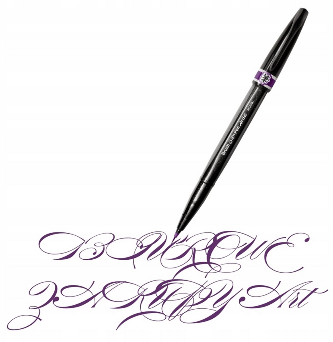 Pentel Brush Sign Pen - Fioletowy Pisak Pędzelkowy do Kaligrafii