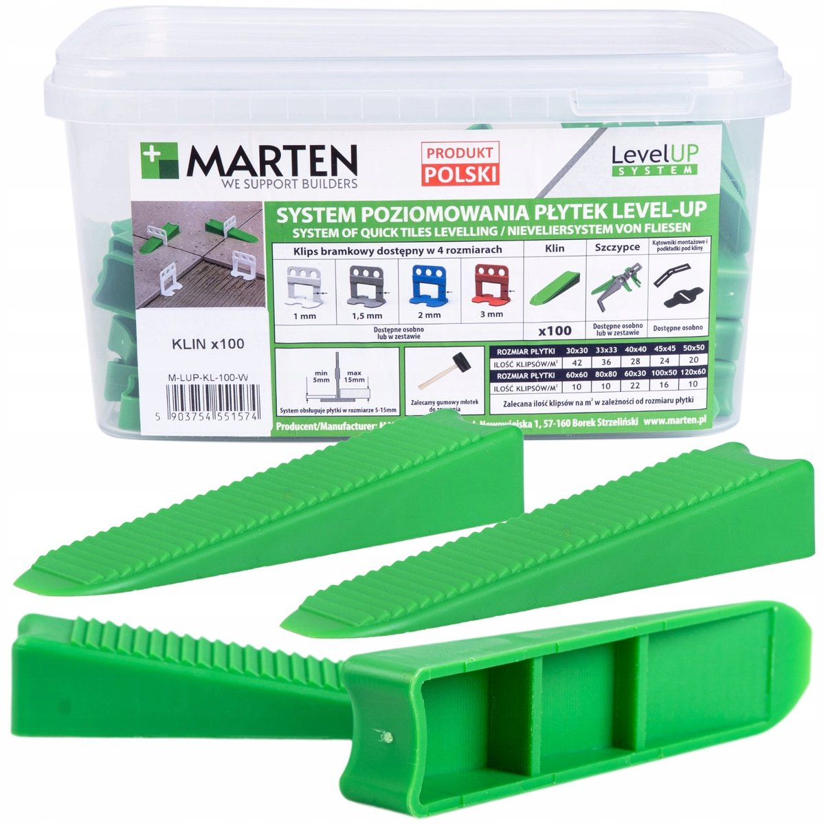 Marten LevelUp Tegelnivelleringskeggen - 100 stuks