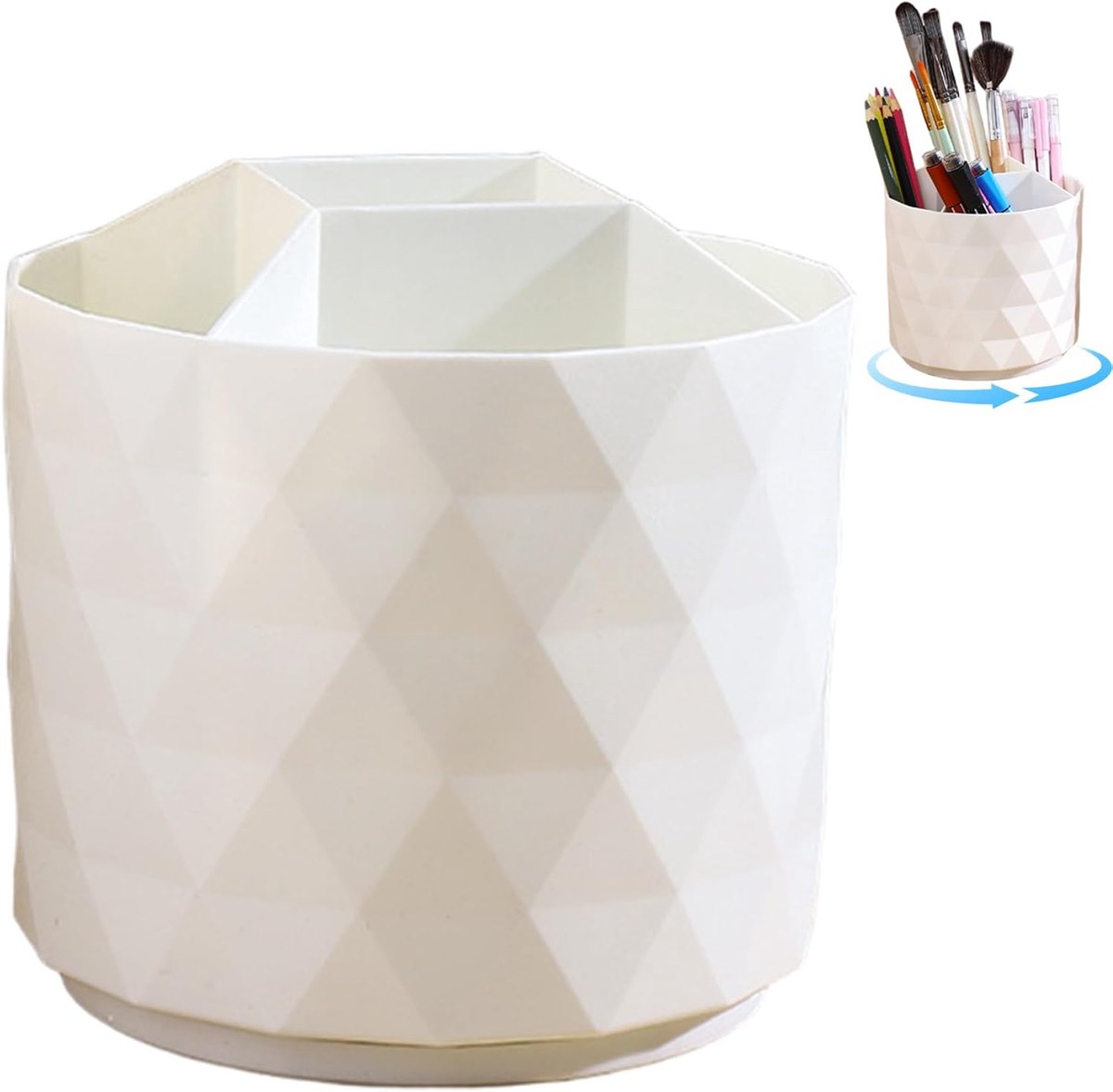 360 Graden Draaibare Make-up Organizer - Opbergstandaard voor Make-upkwasten - Cosmetische Opbergbox voor Slaapkamer en Dressoir - Roze Accessoire met Draaifunctie